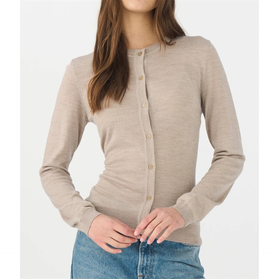 Ivy Copenhagen Essex LS O-Neck Cardigan, Beige Melange